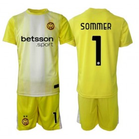 Dětské fotbalový komplet Inter Milan Yann Sommer #1 Brankář Venkovní košile 2025-26 Krátkým Rukávem